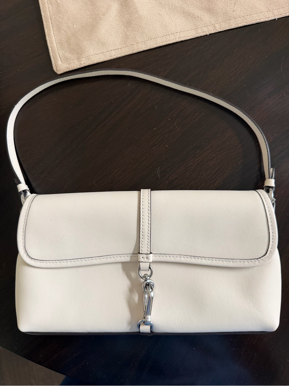 COACH Classic Chalk Shoulder Bag with Silver Hardware